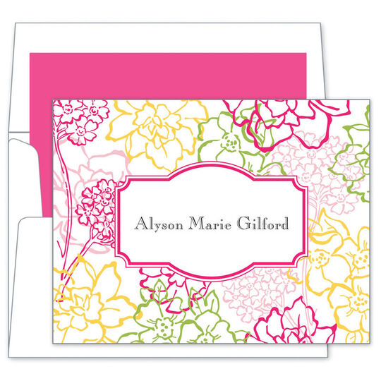 Chelsea Floral Pink Folded Note Cards